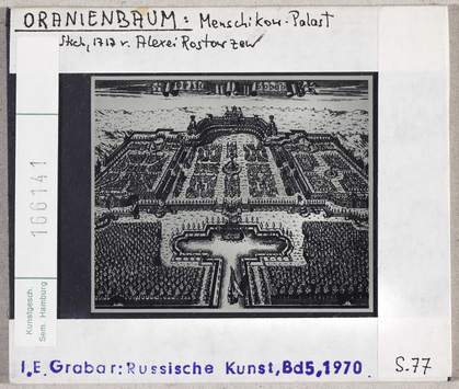 Vorschaubild Oranienbaum: Menschikow-Palast, Stich von 1717 